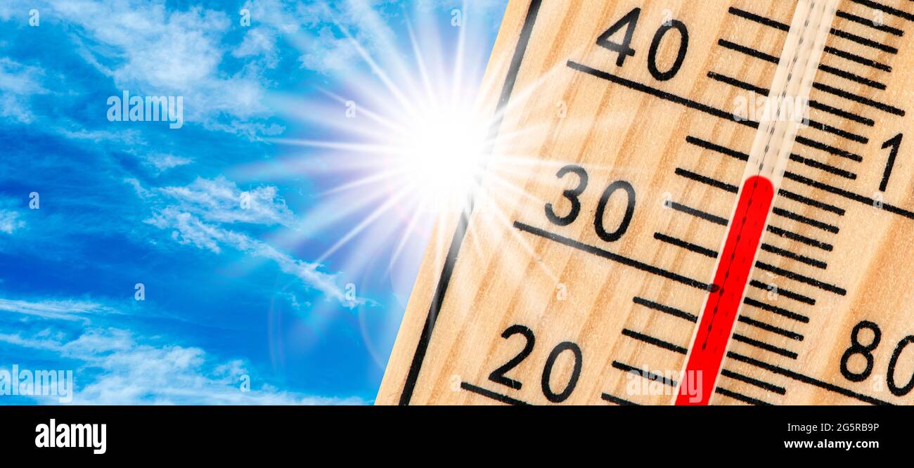 Calore in estate con temperatura elevata e mancanza di acqua Foto Stock