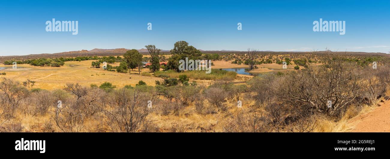 Paesaggio sui terreni del Ovita Wildlife Restcamp, Okahandja, Namibia Foto Stock