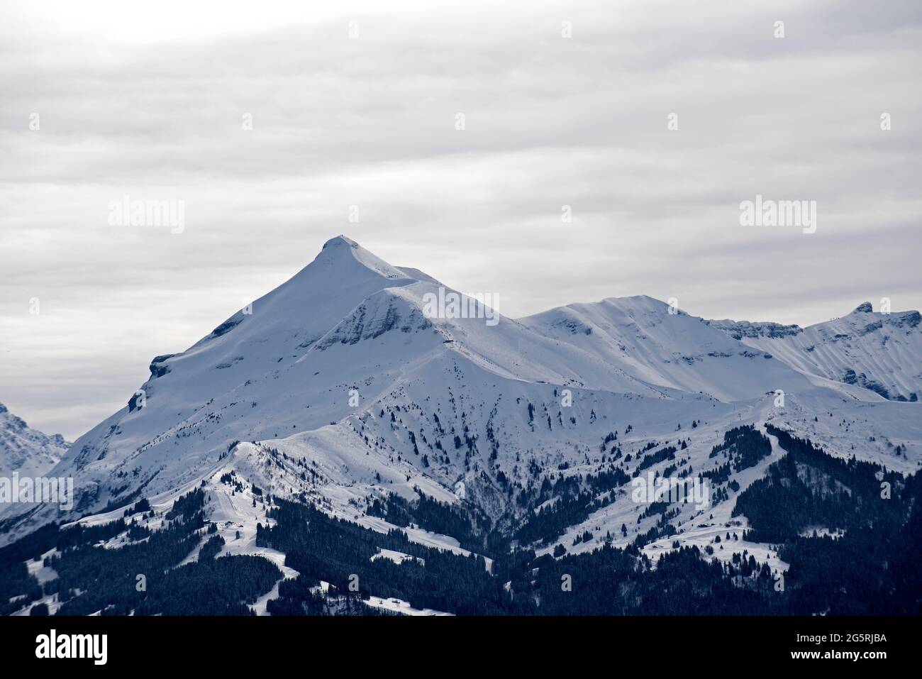 Francia, alta Savoia (74), Alpi, Mont Joly 9252525m) in inverno Foto Stock