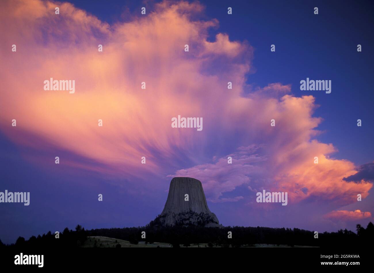 USA, Wyoming, Great Plains, Devils Tower National Monument Foto Stock