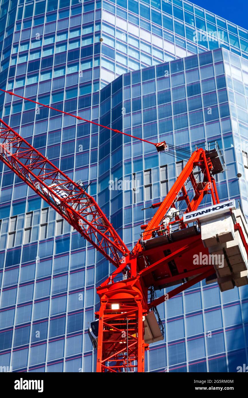 Inghilterra, Londra, Città di Londra, costruzione di 8 Vishopsgate Tower Skyscraper Building Foto Stock