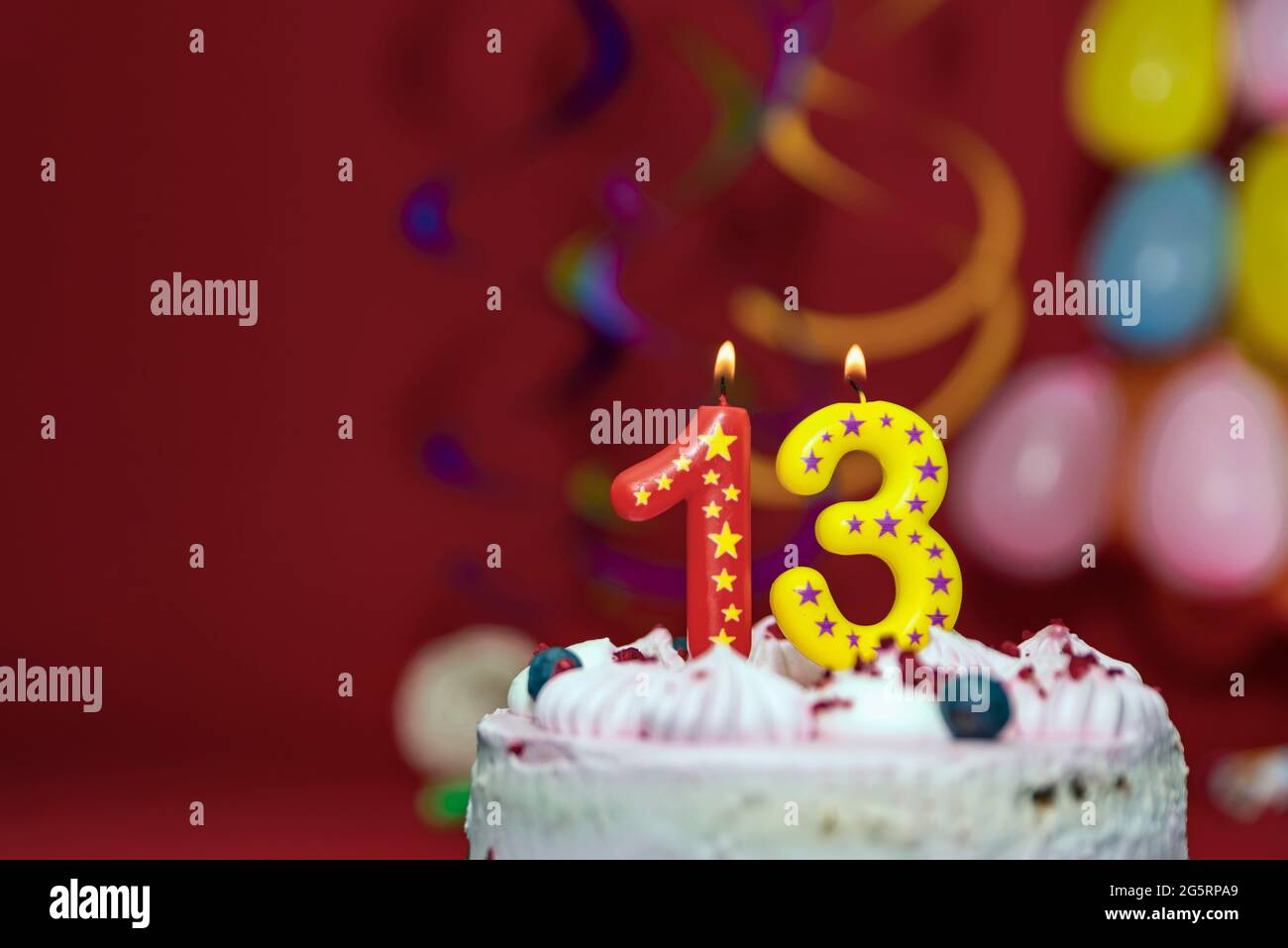 compleanno 13 anni. Per la cartolina o la stampa, posizionare per inserire il testo Foto Stock