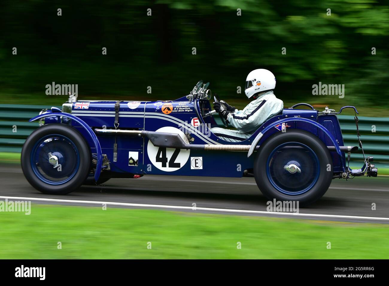 Richard Frankel, MG K3, Triple-M Register Race for Pre-War MG’s, VSCC, Shuttleworth Nuffield e Len Thompson Trophies Race Meeting, Cadwell Park Circ Foto Stock