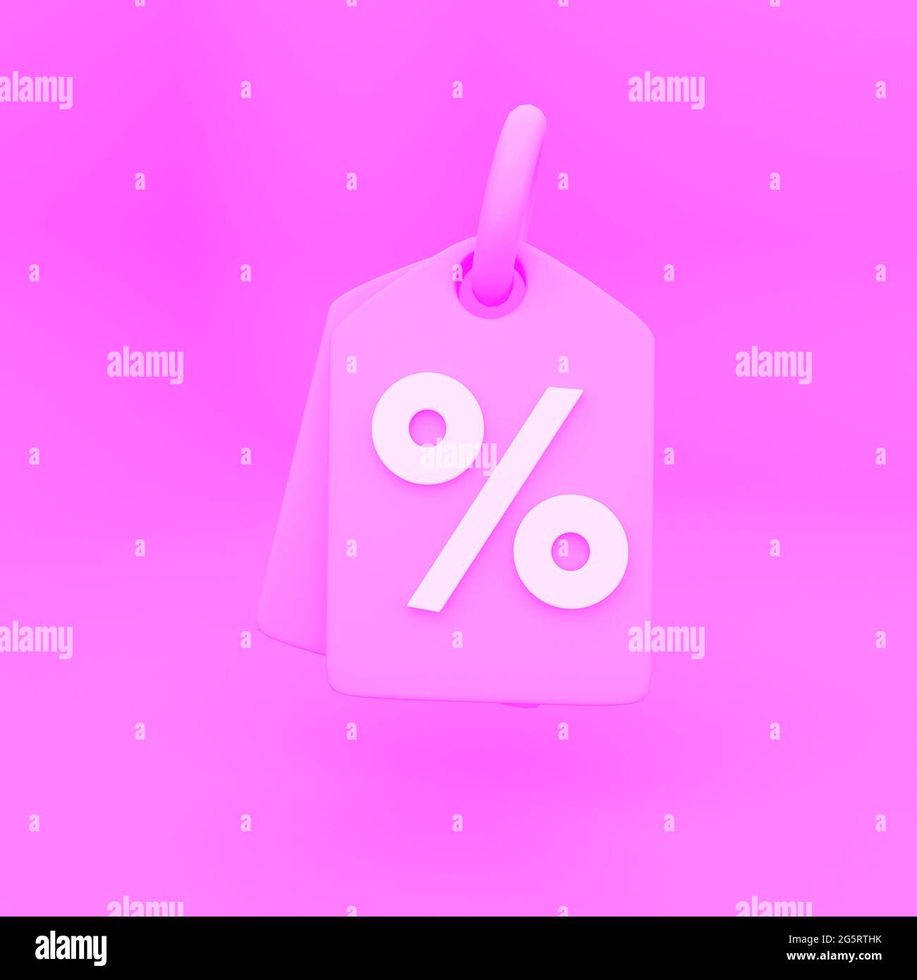 Immagine del rener 3D BIGLIETTO BUONO SCONTO COUPON ICONA LOGO DI SCONTO isolato su bacground rosa Foto Stock
