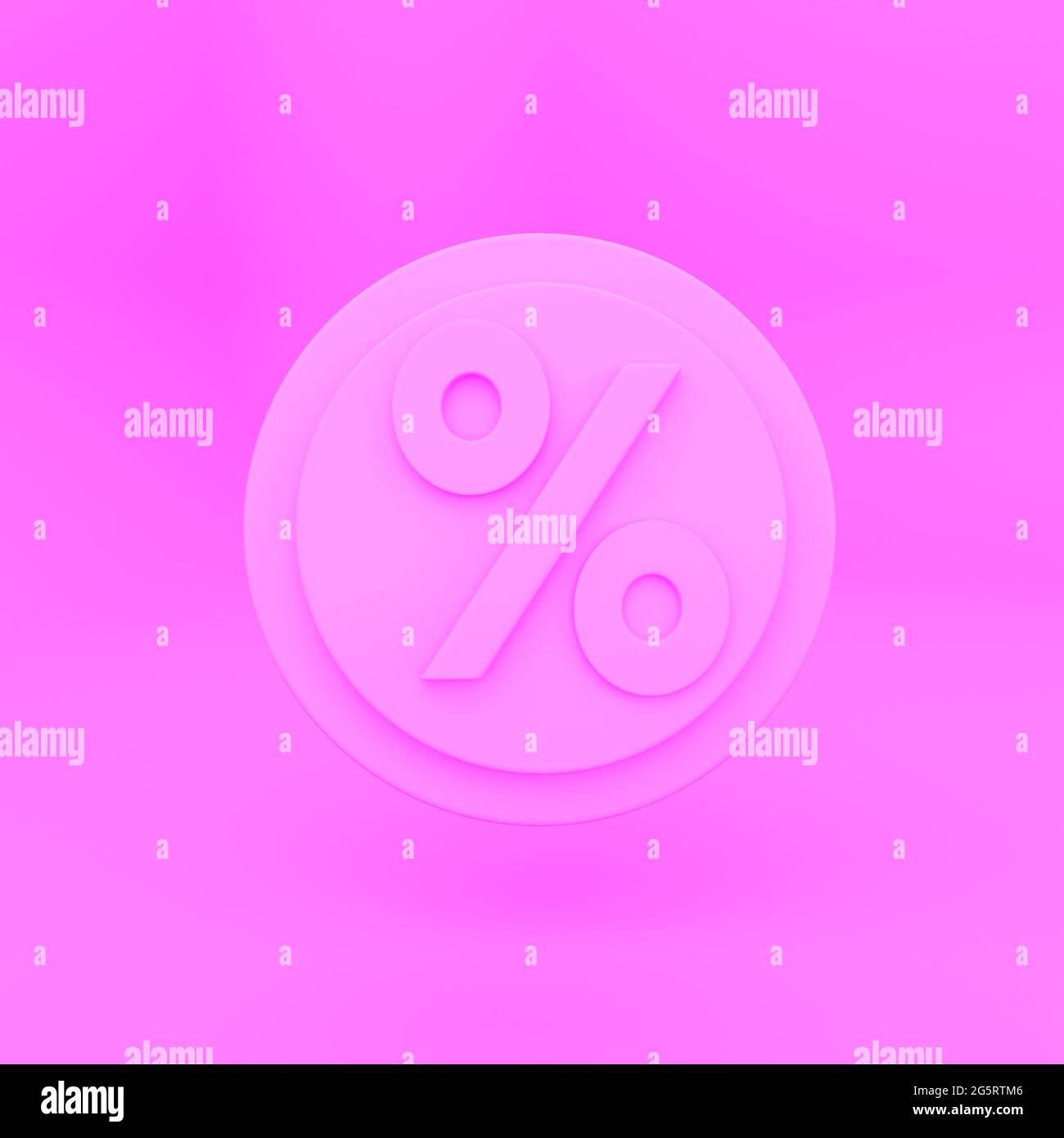 Immagine del rener 3D BIGLIETTO BUONO SCONTO COUPON ICONA LOGO DI SCONTO isolato su bacground rosa Foto Stock