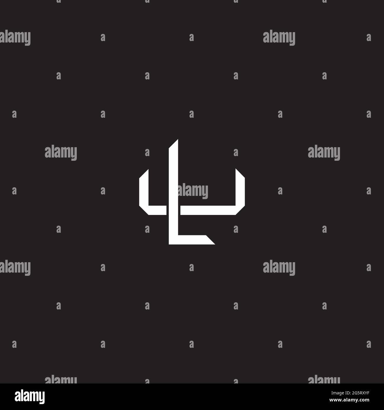 Lettera iniziale sovrapposta interlock logo monogramma linea art stile isolato su sfondo nero modello Illustrazione Vettoriale