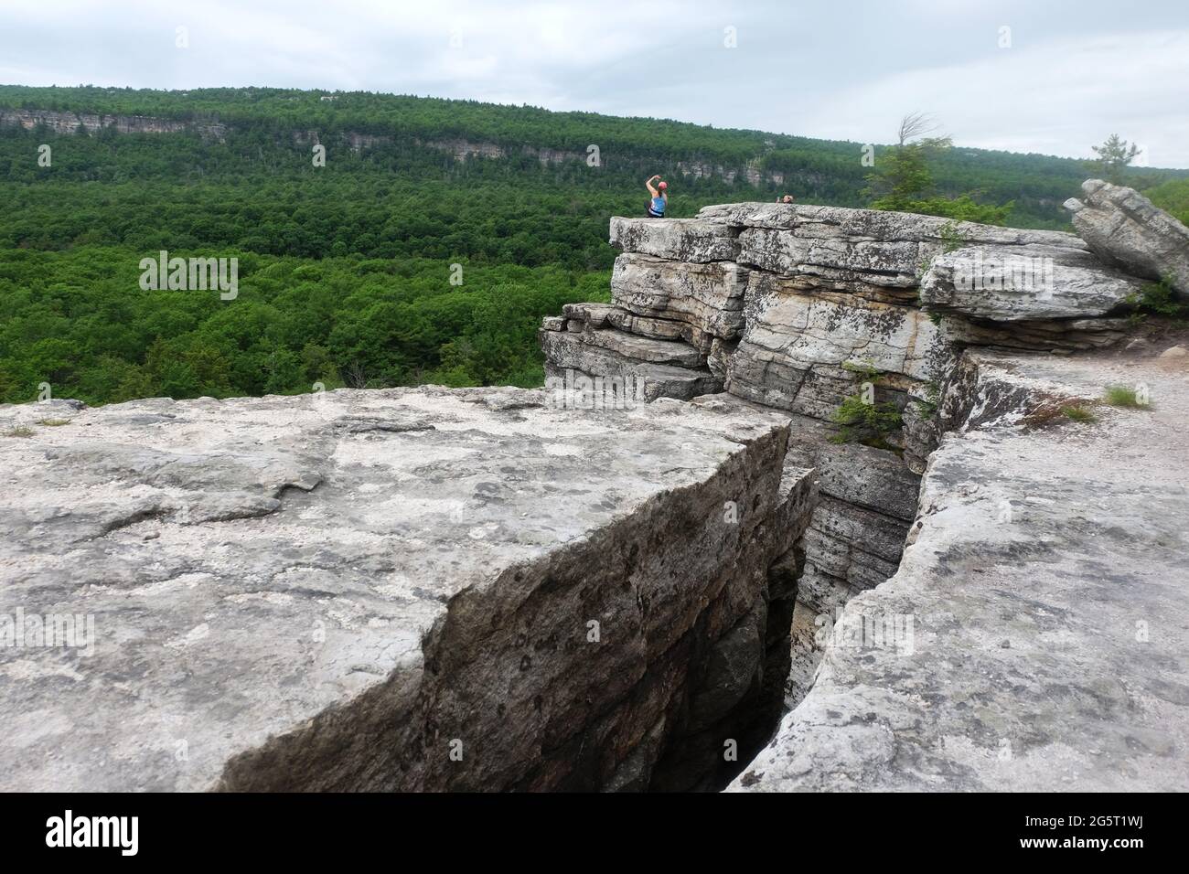 Escursione al naso di Gertrude nel lago minnewaska, NY 2021 Estate Foto Stock