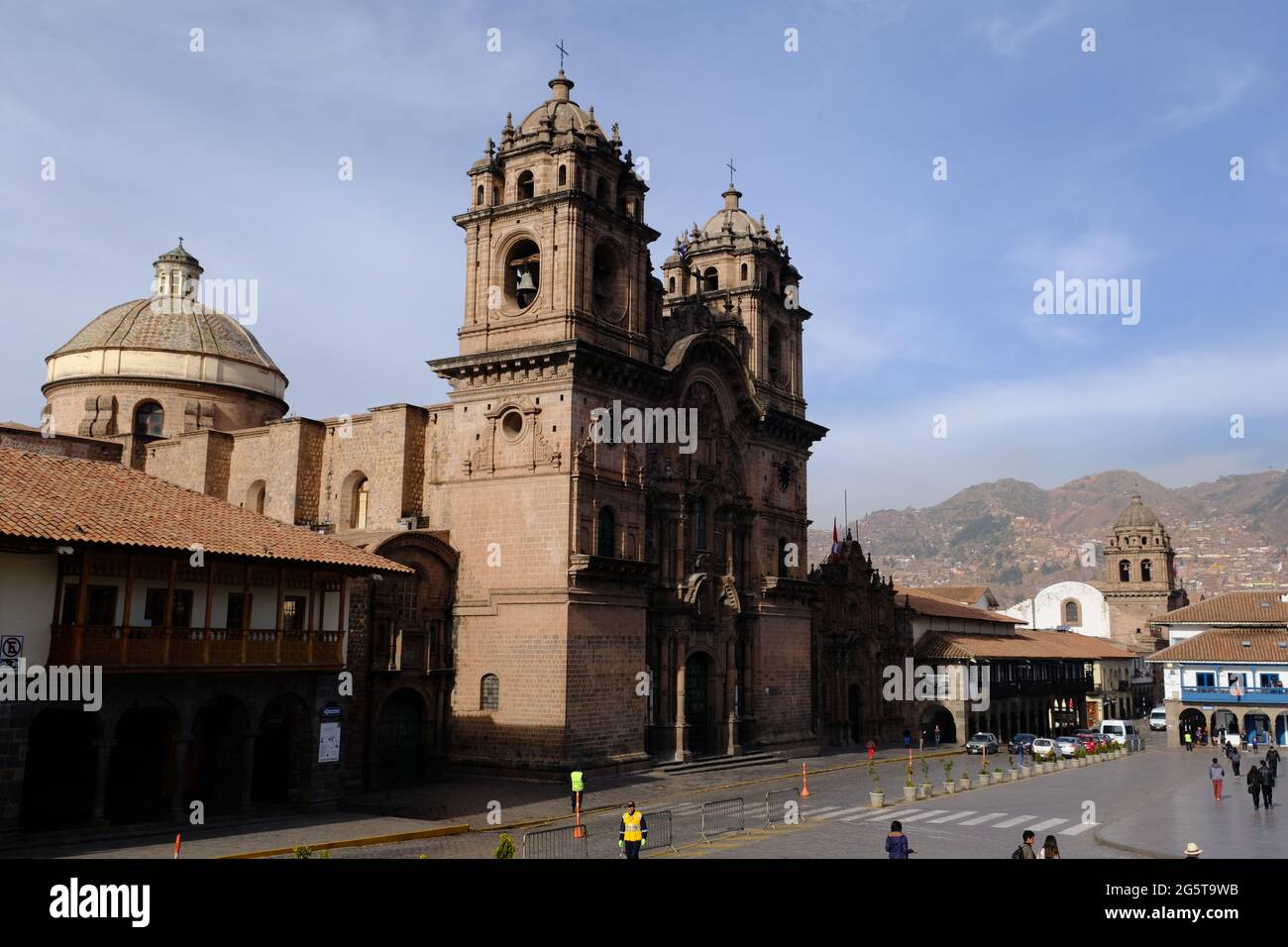 Perù Cusco - Iglesia de la Compania de Jesus - Chiesa della Società di Gesù paesaggio urbano Foto Stock