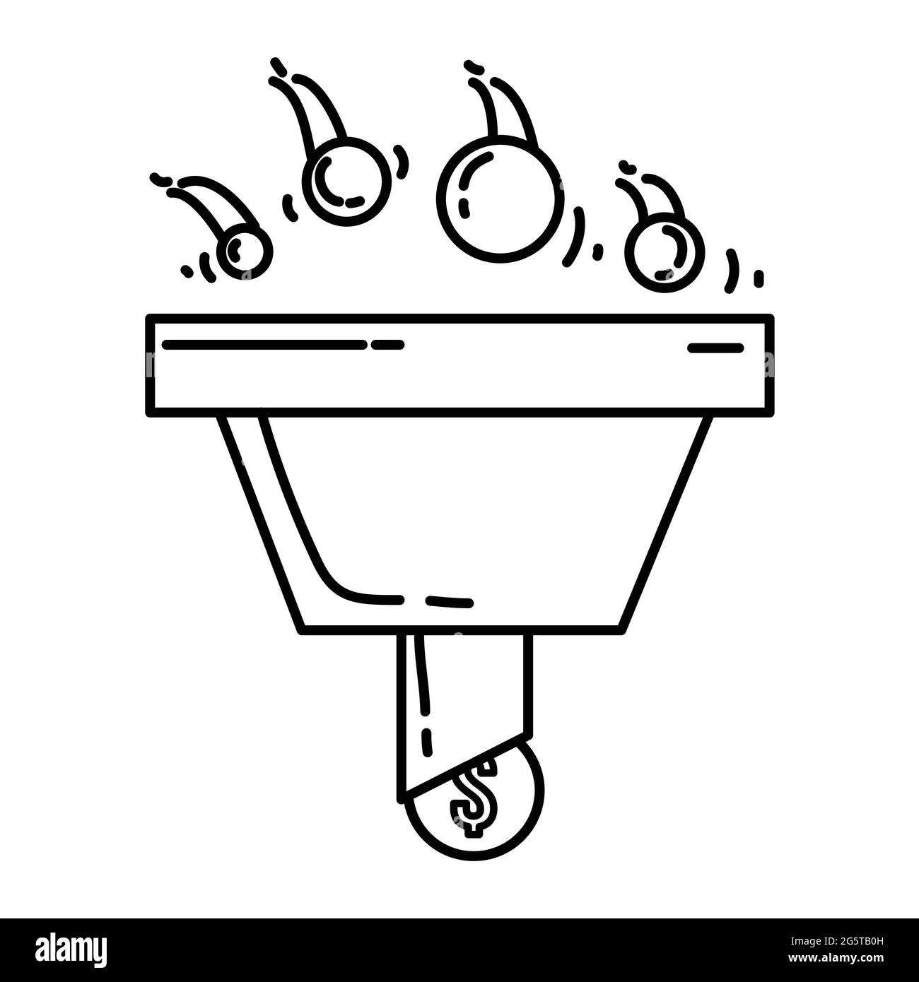 Icona di conversione eCommerce. Set di icone disegnate a mano, nero contorno, icona doodle, disegno di icone vettoriali. Illustrazione Vettoriale