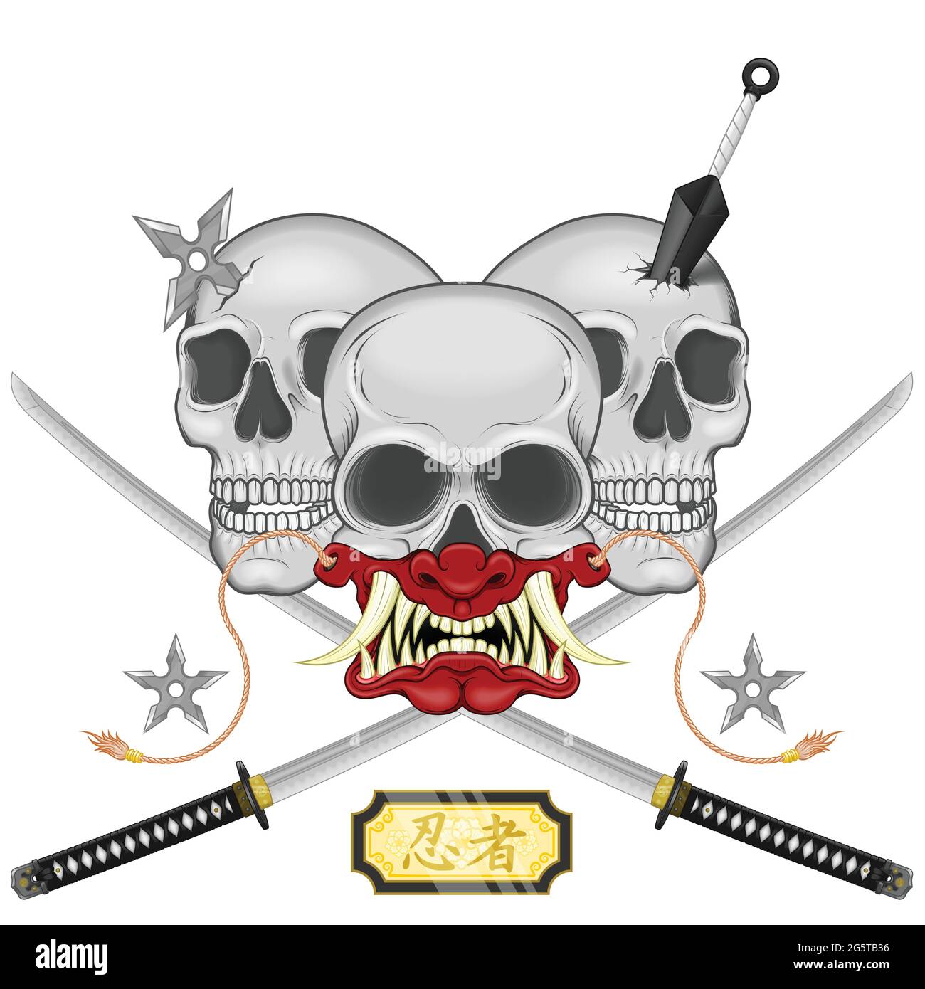 disegno-vettoriale-del-cranio-ninja-con-maschera-giapponese-hannya
