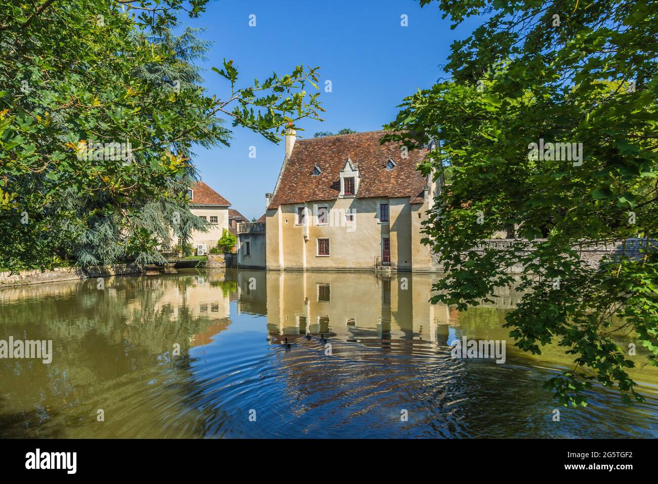 Abbazia di Saint-Cyran-en-Brenne a Saint-Michel-en-Brenne, Indre (36), Francia. Foto Stock