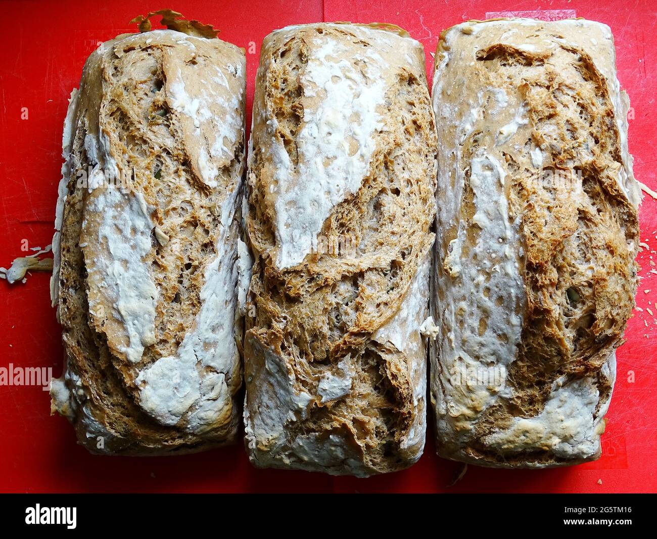 tre pane fresco fatto in casa senza glutine Foto Stock