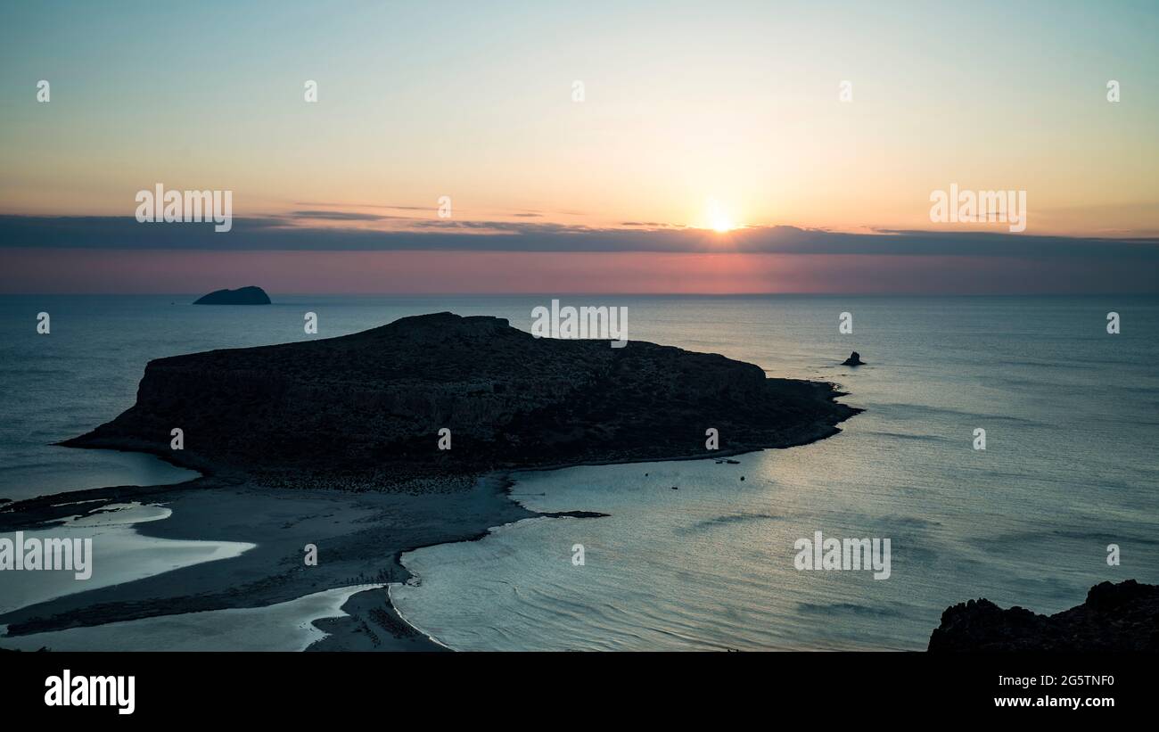 An der Balos Bay auf der Halbinsel Gramvousa mit Blick auf Halbinsel Kap Tigani, Gem. Kissamos, Creta, em 10.06.19. Foto Stock