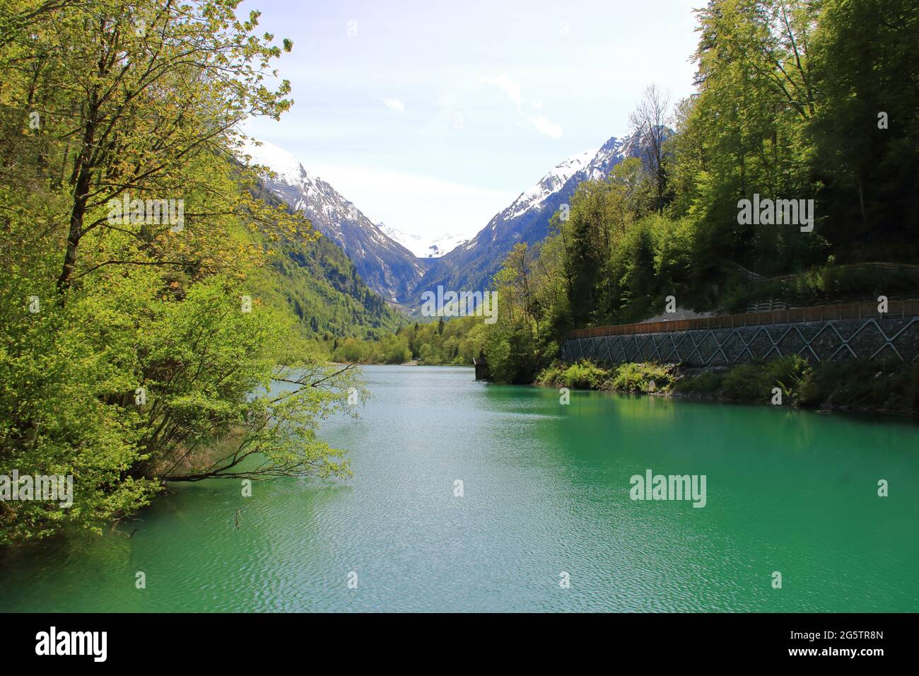 Vista sul Klammsee vicino a Kaprun, Austria Foto Stock