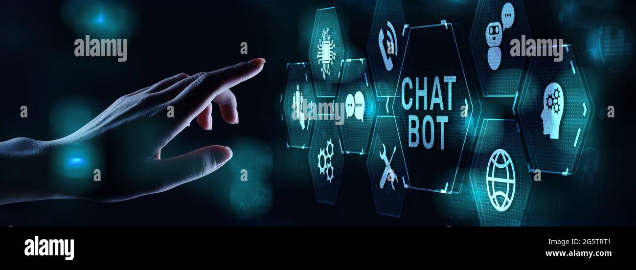 Chatbot Customer Service Automation NLP Natural Language Processing concetto di tecnologia aziendale. Foto Stock