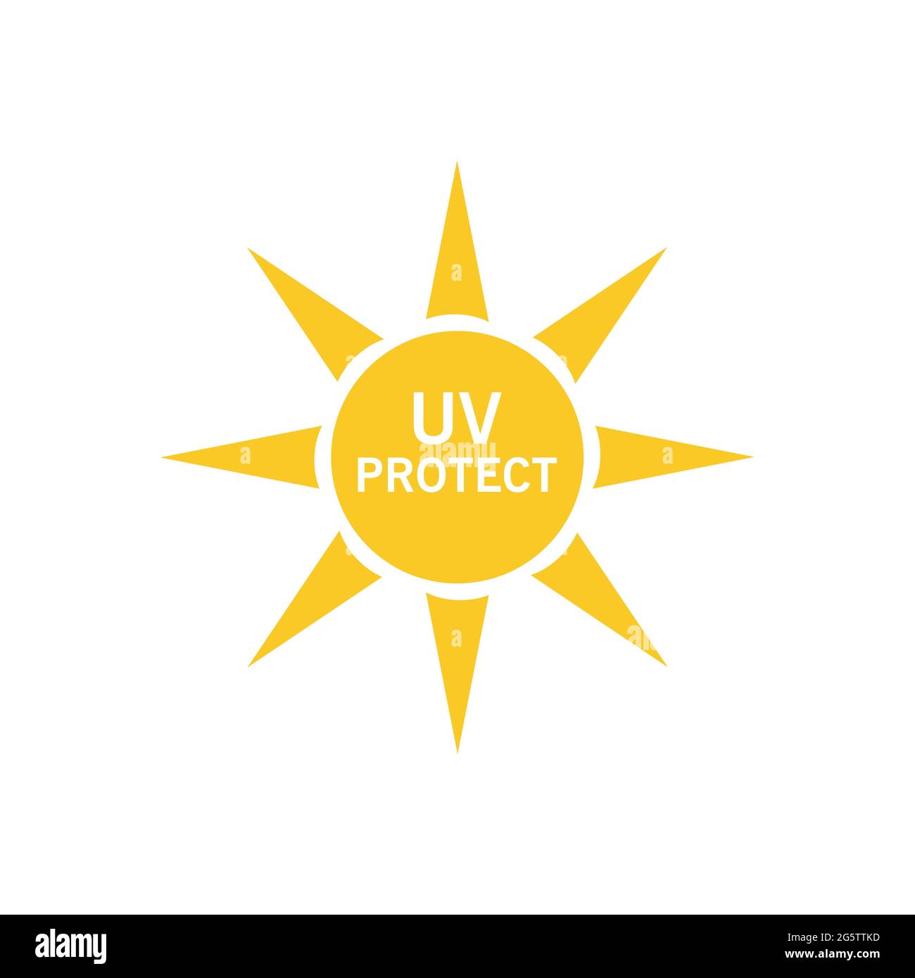 UV, protezione solare icone vettoriali su bianco Illustrazione Vettoriale