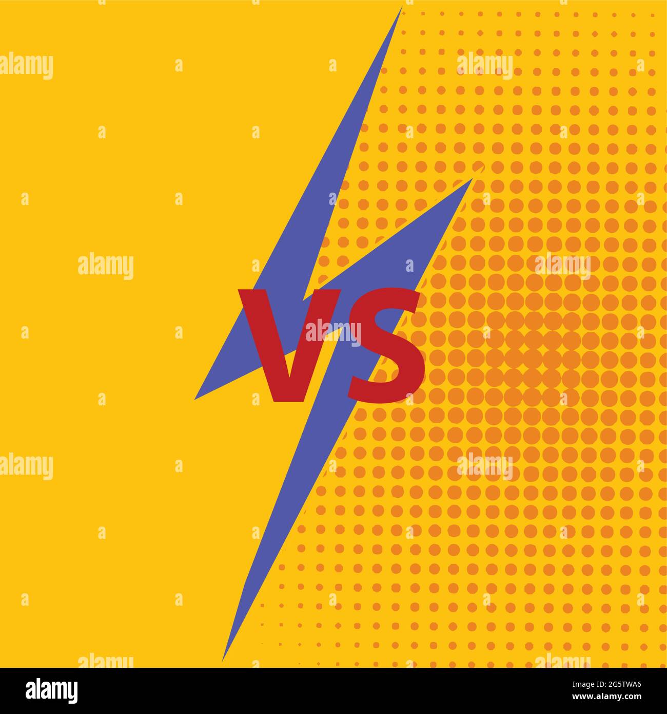 Versus VS lettere lotta sfondo nel piatto in stile fumetto design con mezzitoni Illustrazione Vettoriale