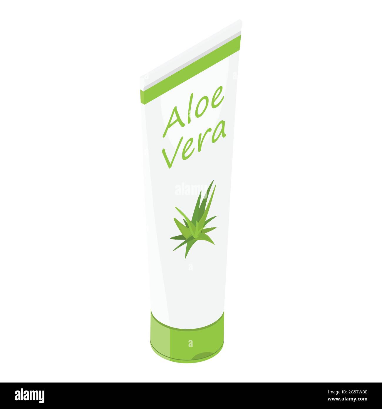 Design di prodotti cosmetici. Confezione di provette per crema cosmetica Vector. Crema idratante, gel, lozione corpo con estratto di aloe vera. Illustrazione Vettoriale