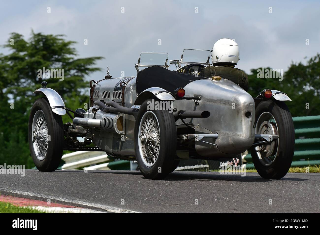 Jeffery Edwards, Alvis Silver Eagle, Allcomers handicap Race per 5 giri, VSCC, Vintage Motorsport Festival, Shuttleworth Nuffield e Len Thompson Tr Foto Stock