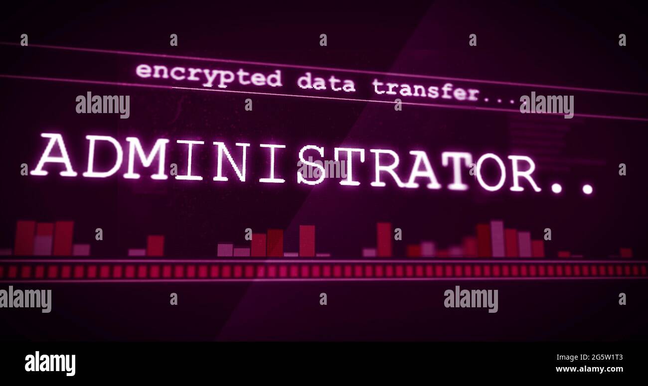 Immagine dell'interfaccia digitale lampeggiante per il trasferimento dei dati crittografati Foto Stock