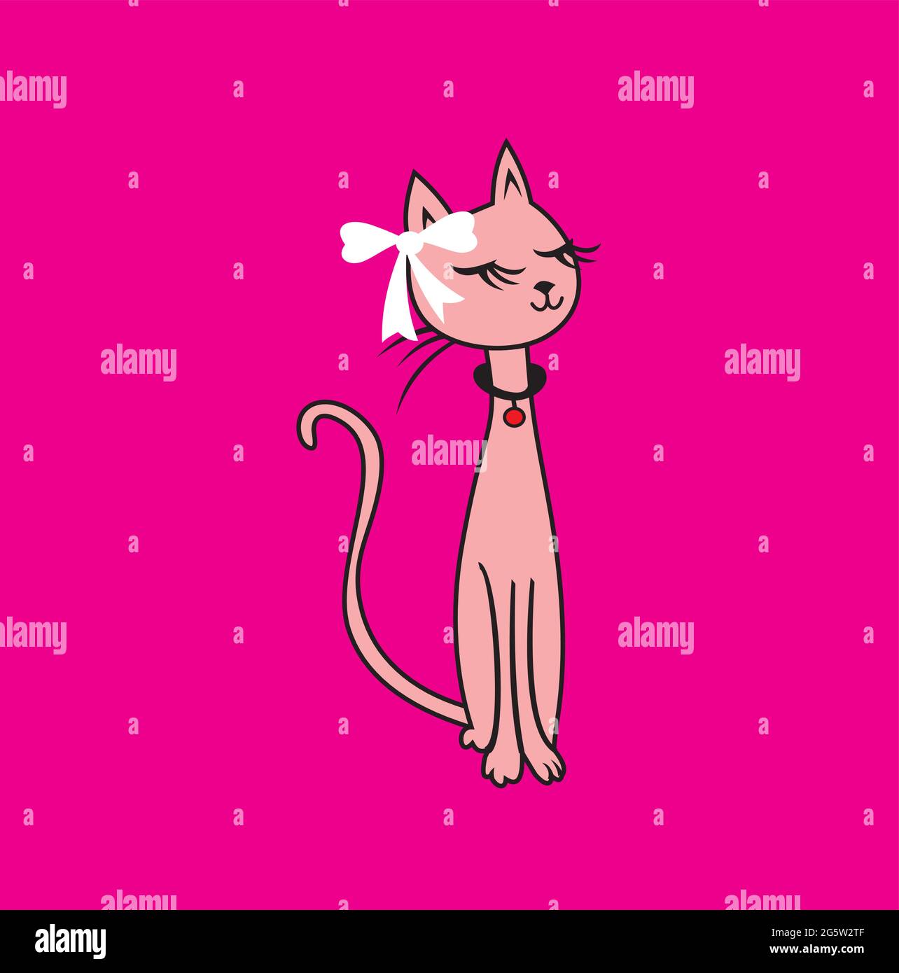 Moda icona gatto grafica disegno vettoriale illustrazione Illustrazione Vettoriale