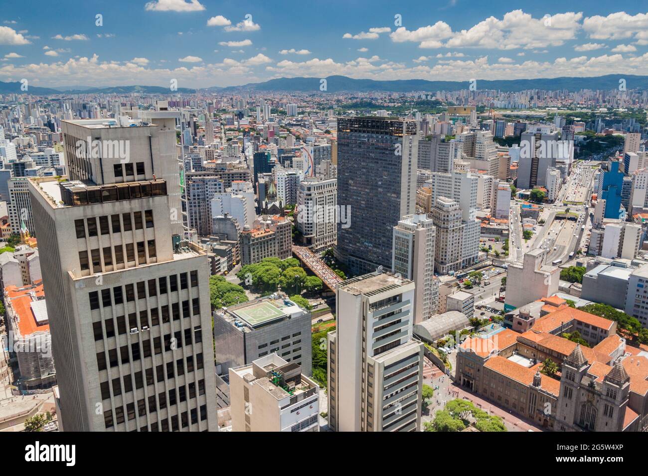 Vista aerea di Sao Paulo, Brasile Foto Stock