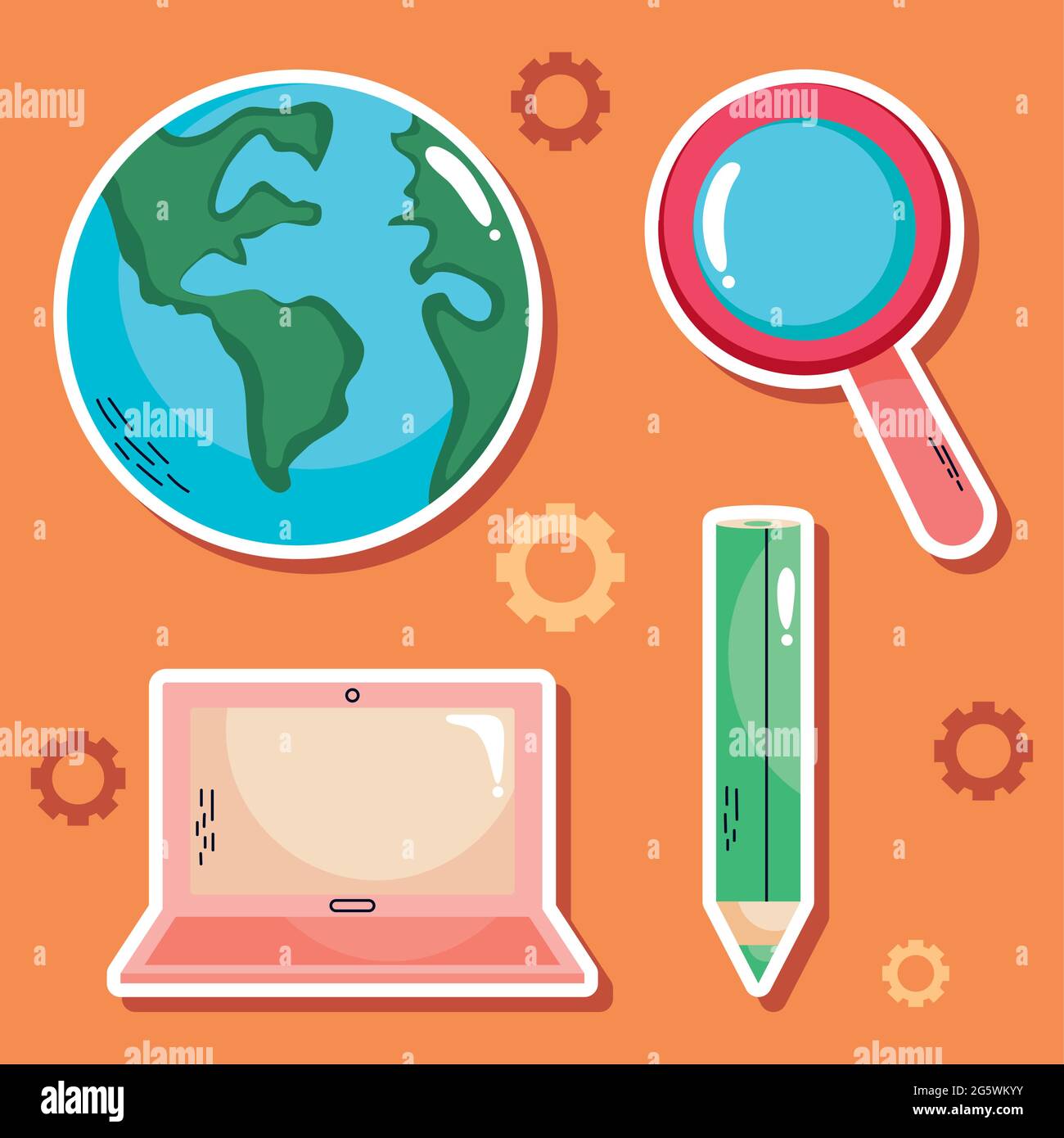 insieme di icone del concetto di apprendimento Illustrazione Vettoriale