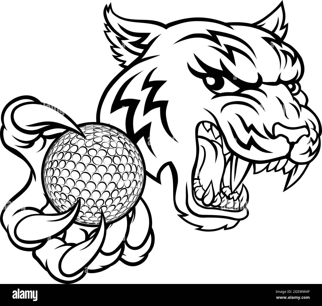 Tiger Golf Giocatore a Palla animale mascotte sportive Illustrazione Vettoriale Tiger Golf Giocatore a Palla animale mascotte sportive Illustrazione Vettoriale