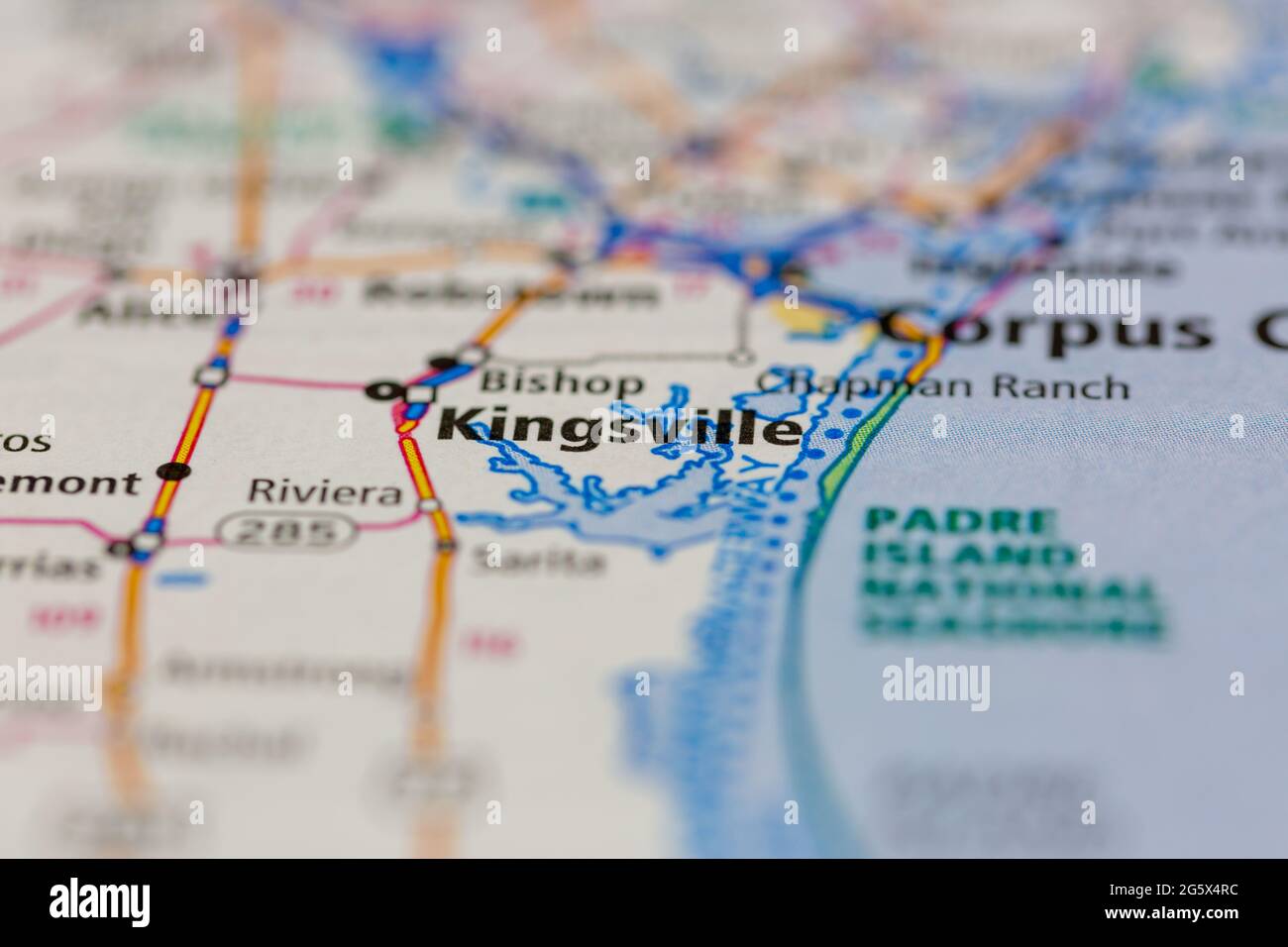 Kingsville Texas USA è mostrato su una mappa geografica o su una mappa stradale Foto Stock