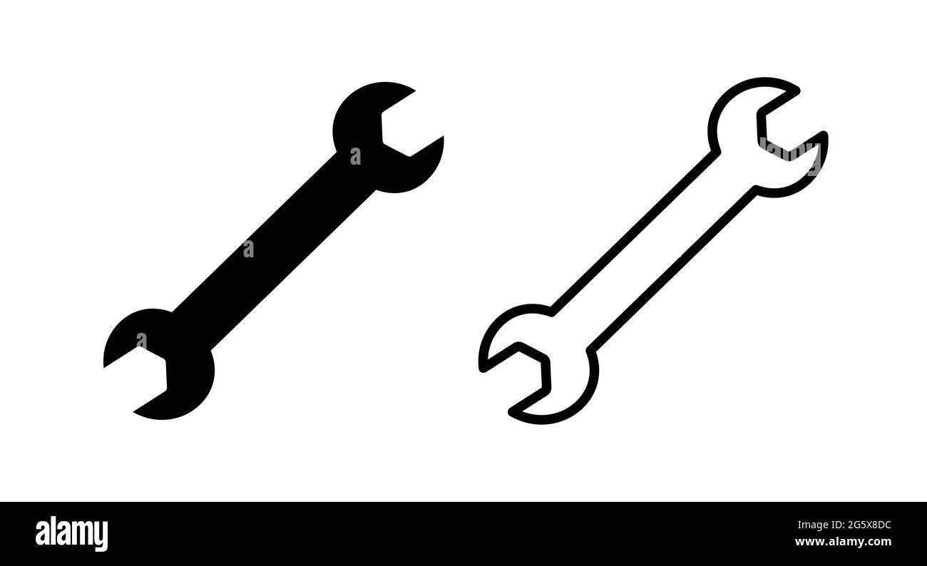 Chiave hardware per riparazione e manutenzione icona vettoriale illustrazione Illustrazione Vettoriale
