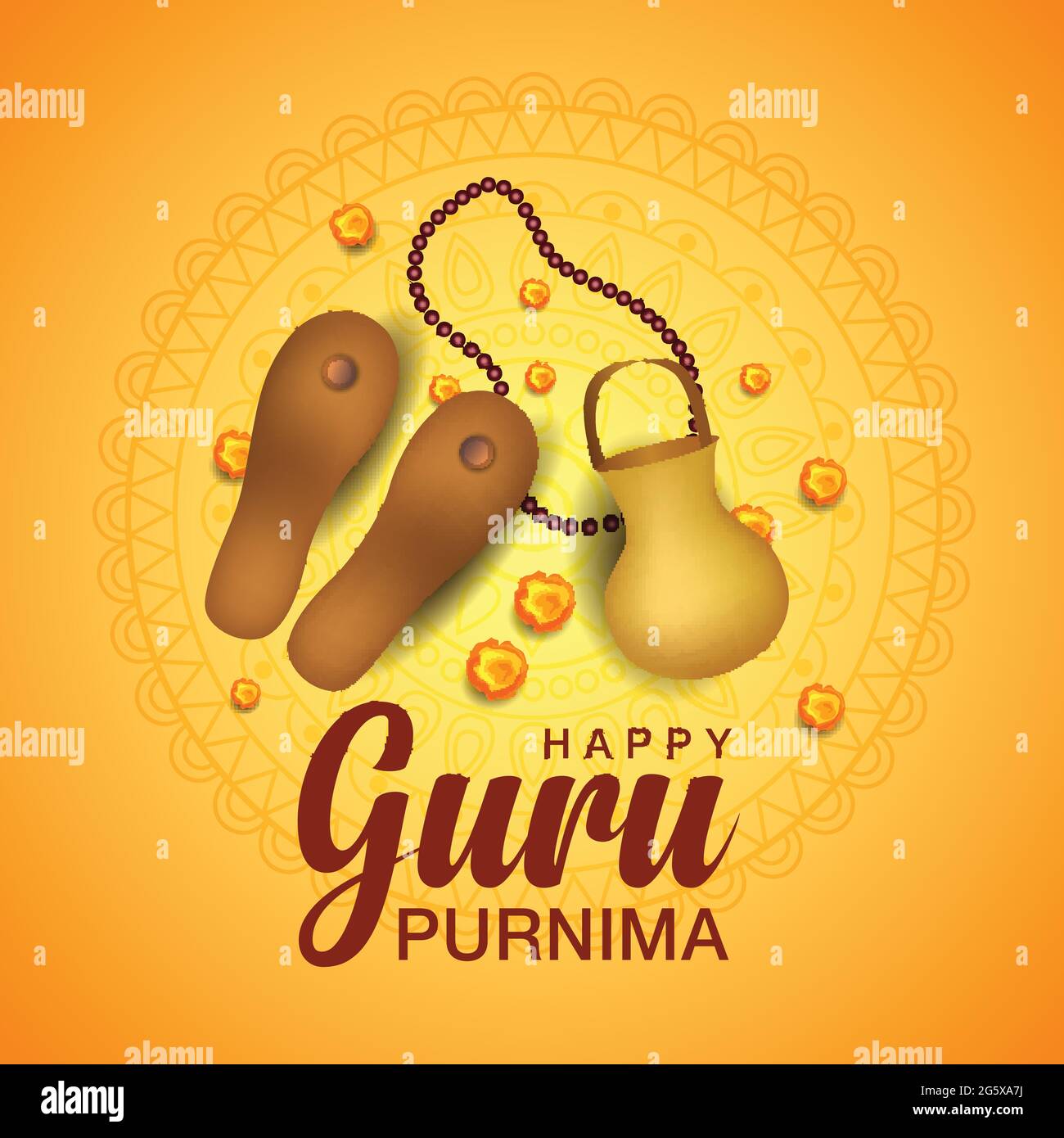 Felice guru Purnima saluti. Disegno di illustrazione vettoriale Illustrazione Vettoriale