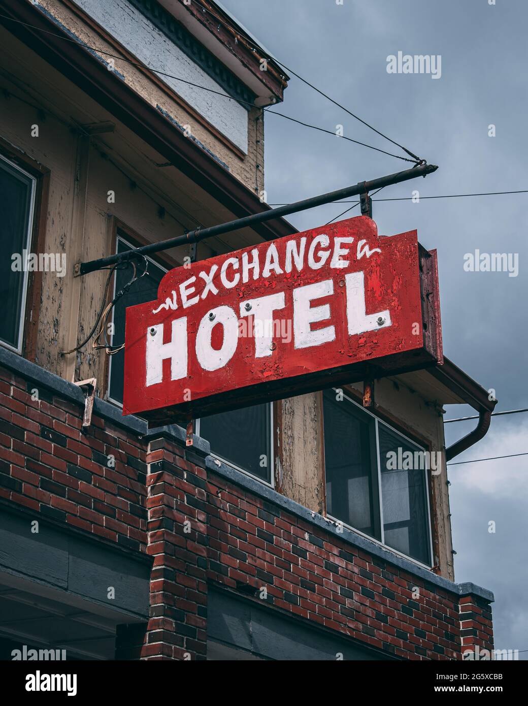 Cambio Hotel segno, a Saugerties, la Hudson Valley, New York Foto Stock