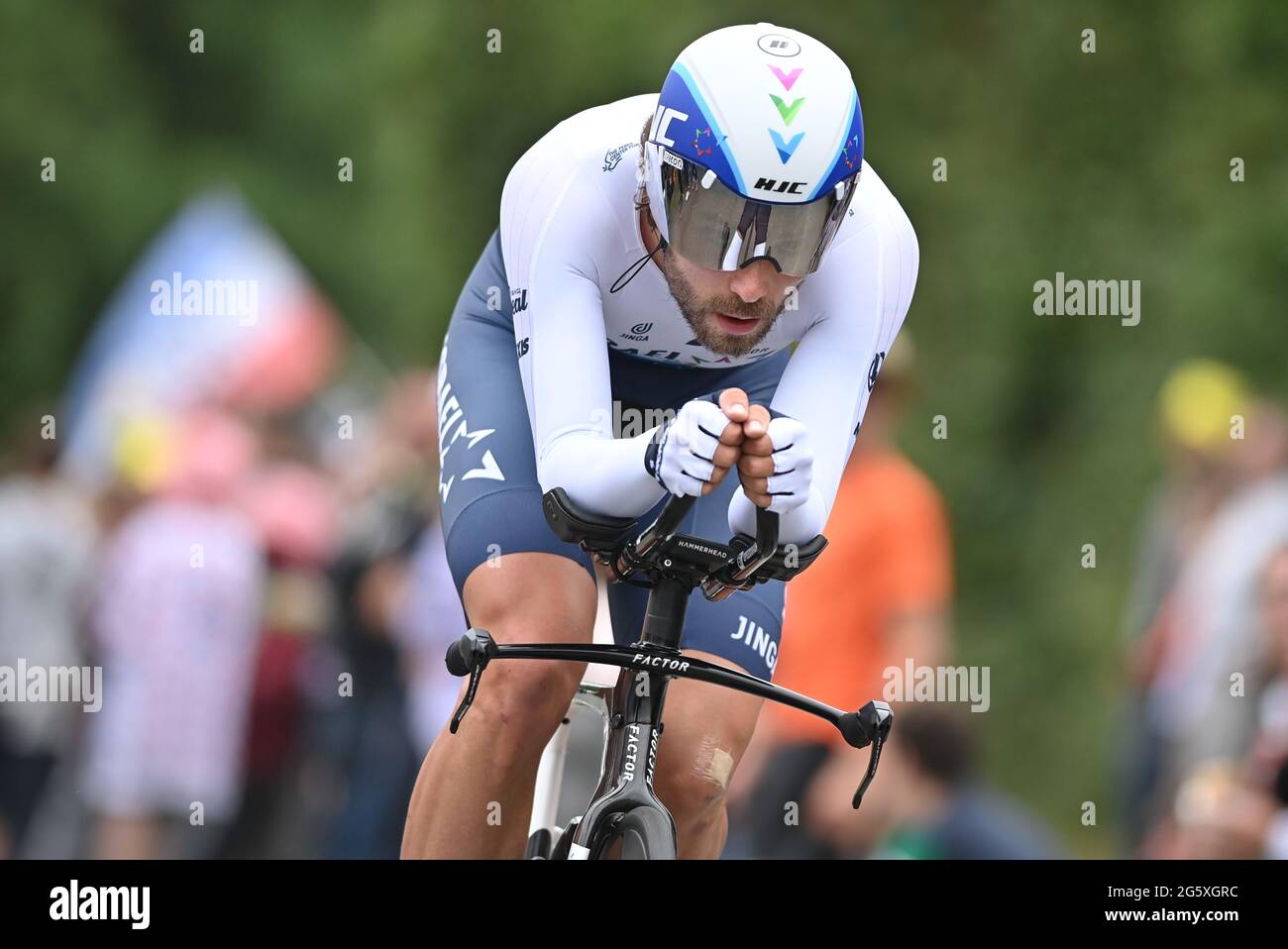 Laval, Francia. 30 giugno 2021: Tour de France 2021, fase 5, prova individuale da Change a Laval. Rick Zabel per il team Israel Start Up Nation. Credit: Peter Goding/Alamy Live News Foto Stock