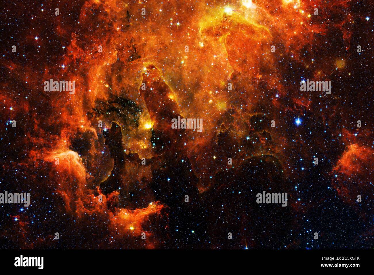 Spazio profondo. Resa fantascientifica impressionante. Elementi di questa immagine forniti dalla NASA. Foto Stock