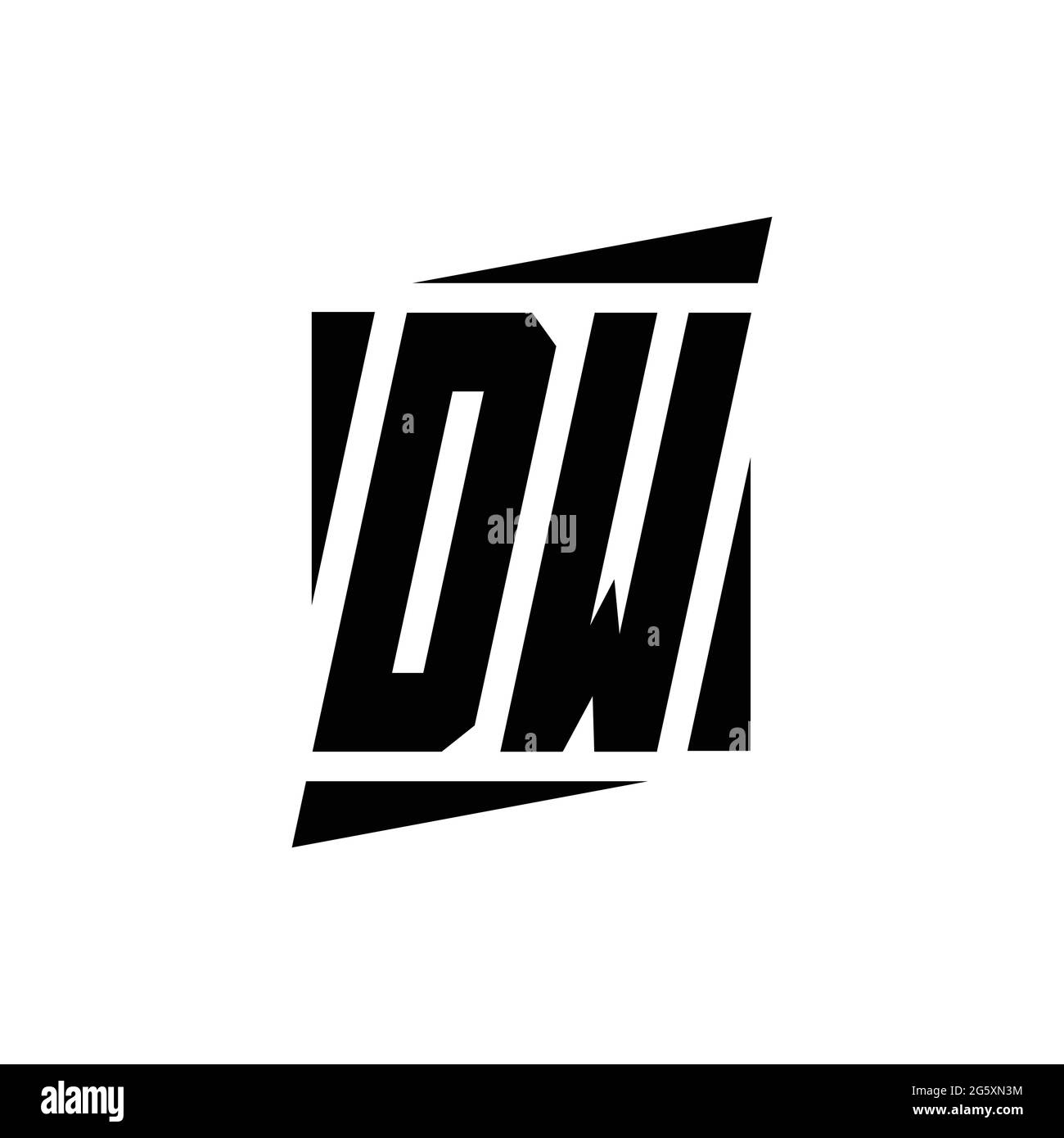 Monogramma con logo DW con modello di design moderno isolato su sfondo bianco Illustrazione Vettoriale