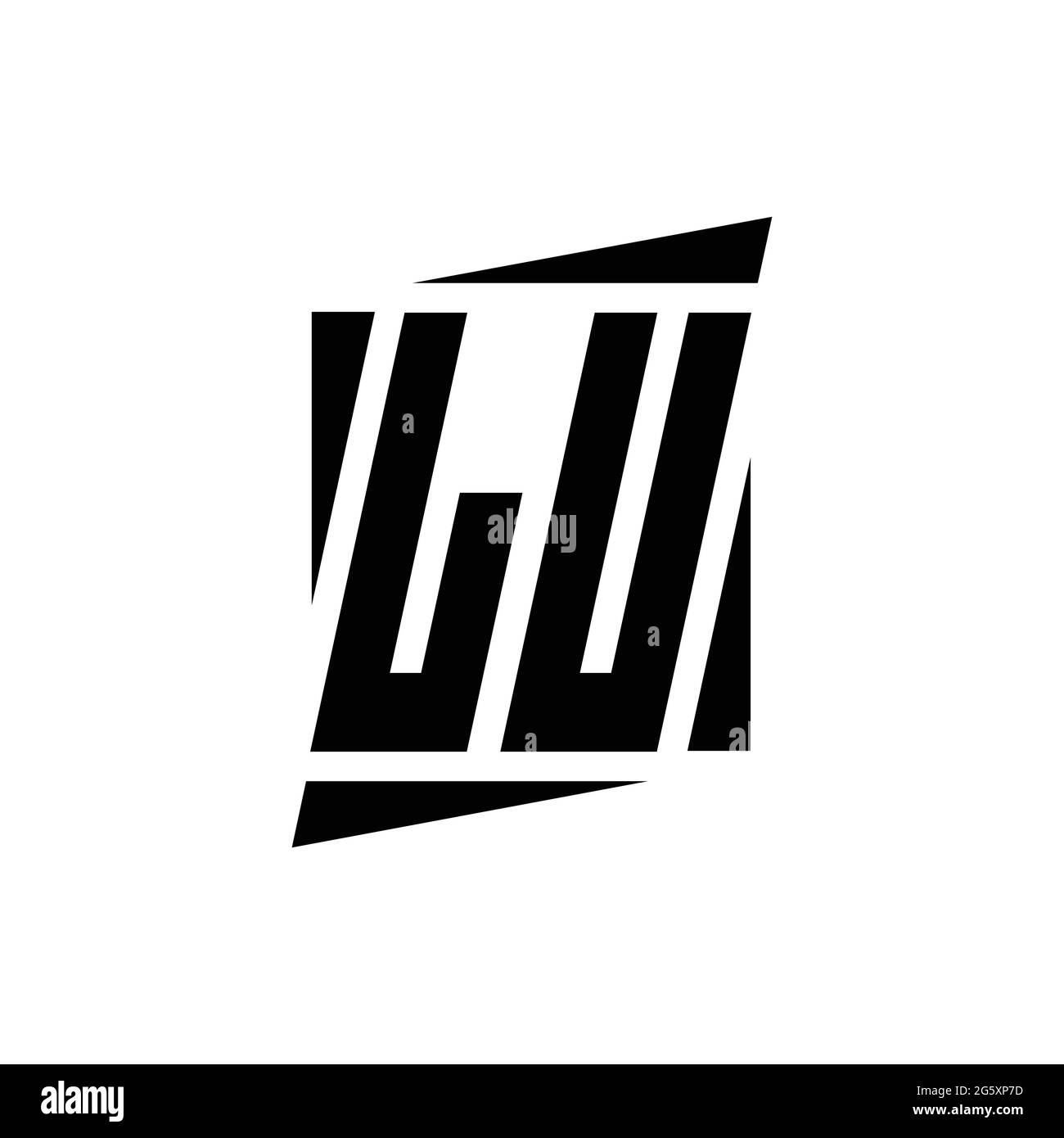 Monogramma con logo LU con modello di concept design dallo stile moderno isolato su sfondo bianco Illustrazione Vettoriale