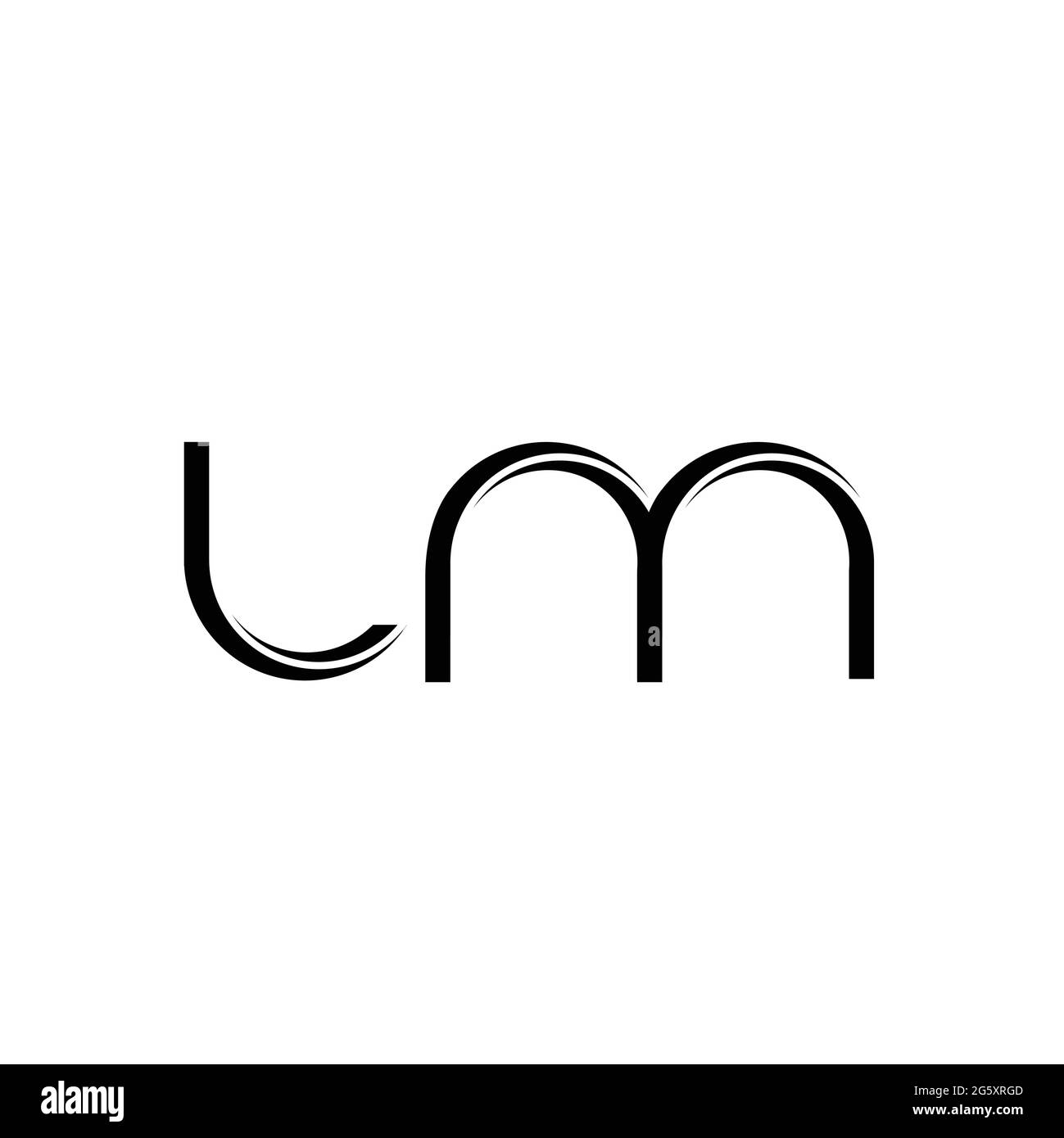 LM Logo monogramma con slice arrotondato modello di design moderno isolato su sfondo bianco Illustrazione Vettoriale