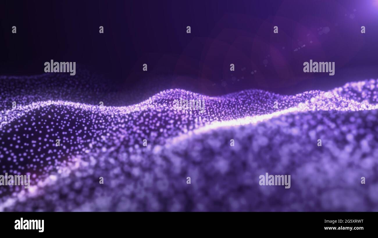 Flusso astratto sfondo di onde frattali lisce con luce svasata Foto Stock