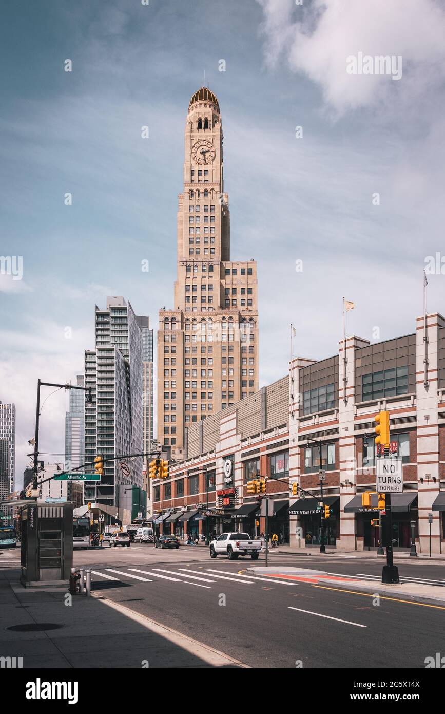 Williamsburgh Savings Bank Tower, centro di Brooklyn, New York City Foto Stock