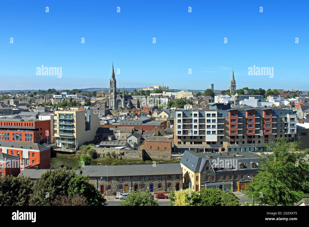 Una vista panoramica sulla città di Drogheda, contea di Louth. Foto Stock