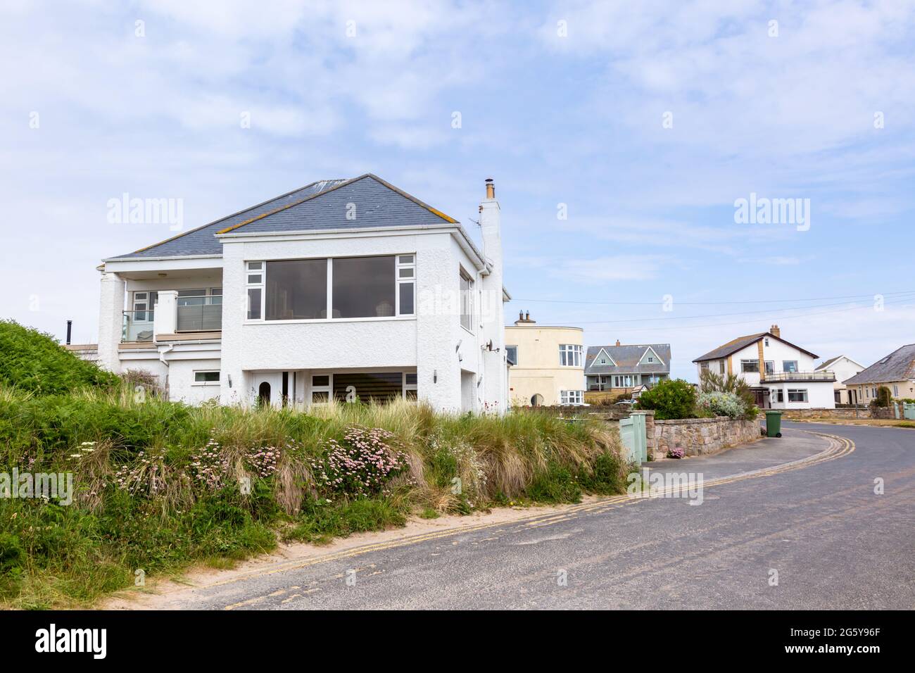 Cottage o casa sulla costa del Northumberland a Beadnell, estate 2021 Foto Stock