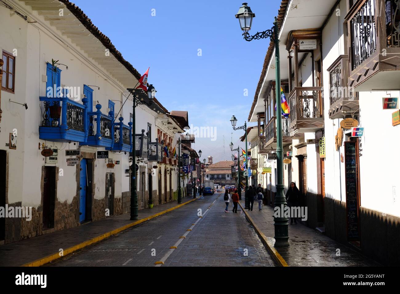 Peru Cusco - strada di accesso Plaza De Armas Foto Stock