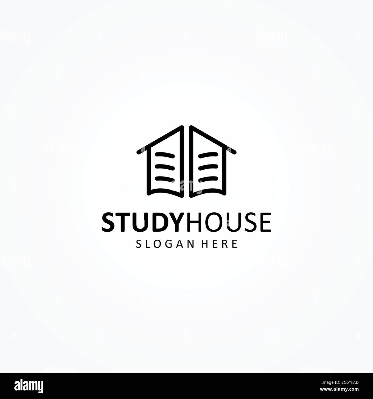 ispirazione per la forma del logo della casa e la forma del logo del libro  con un modello di linea. icone per il business, il lusso, la costruzione e  l'istruzione Immagine e