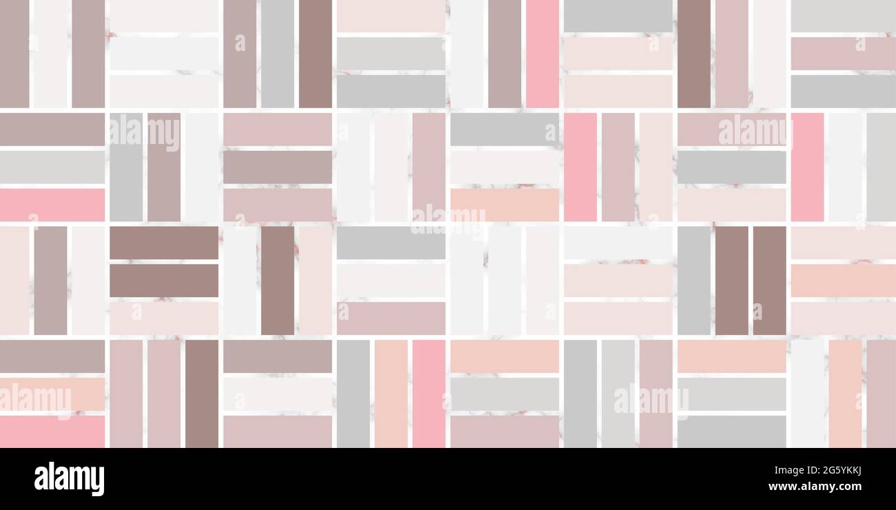 Motivo rettangolo senza giunture geometrico astratto di colore rosa. Colore pastello con linea di marmo elegante sfondo per moquette, carta da parati, abbigliamento, confezionamento Illustrazione Vettoriale