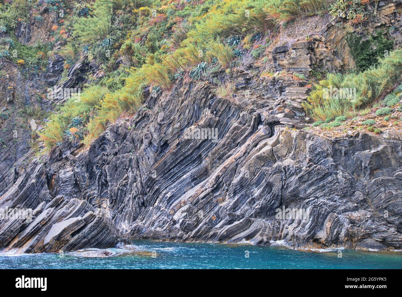 Complesso geologico e formazione rocciosa dell'isola d'Elba Foto Stock