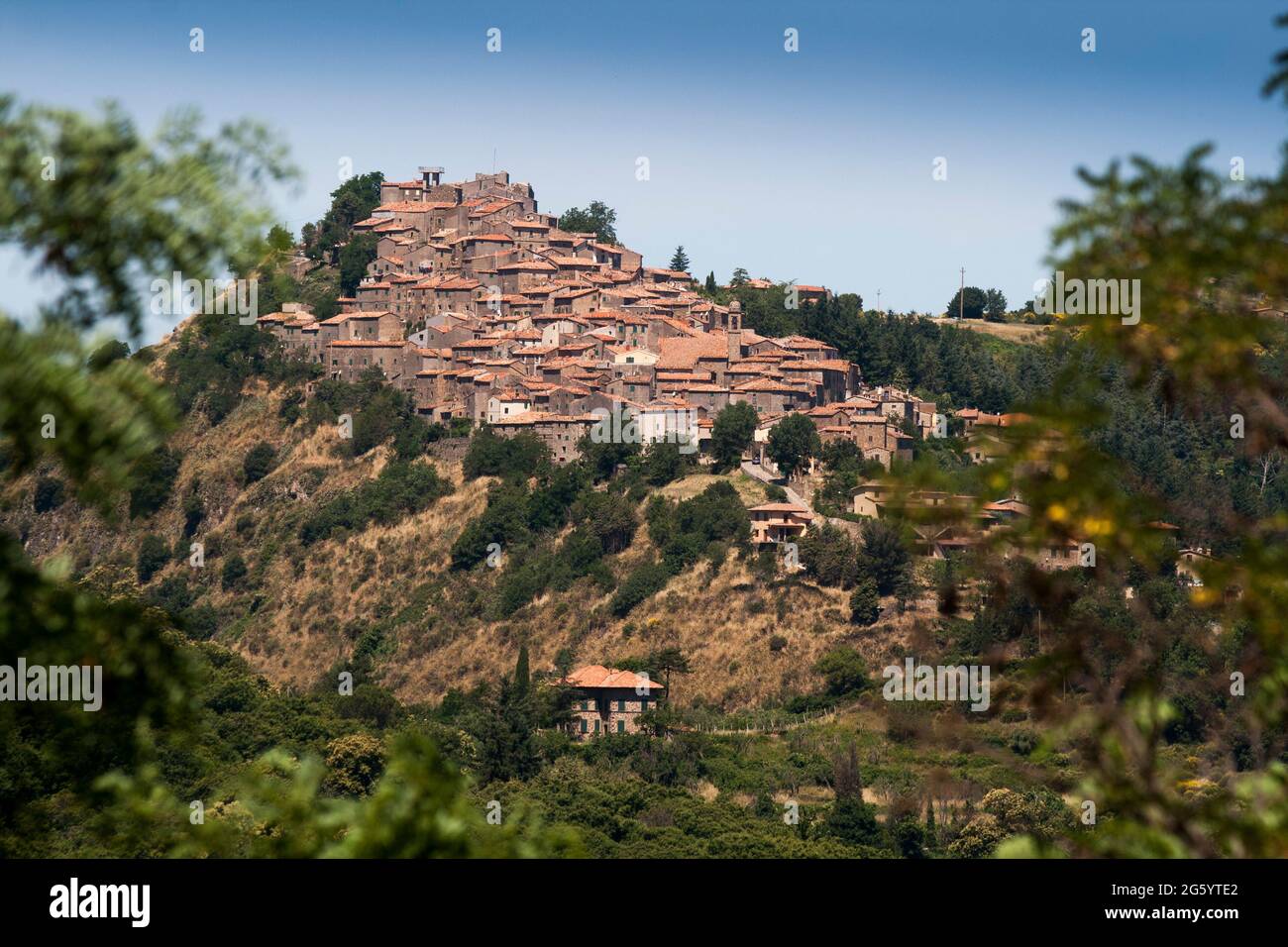 Italia, Toscana, Grosseto, la montagna Amiata, il paese di Montelaterone. Foto Stock