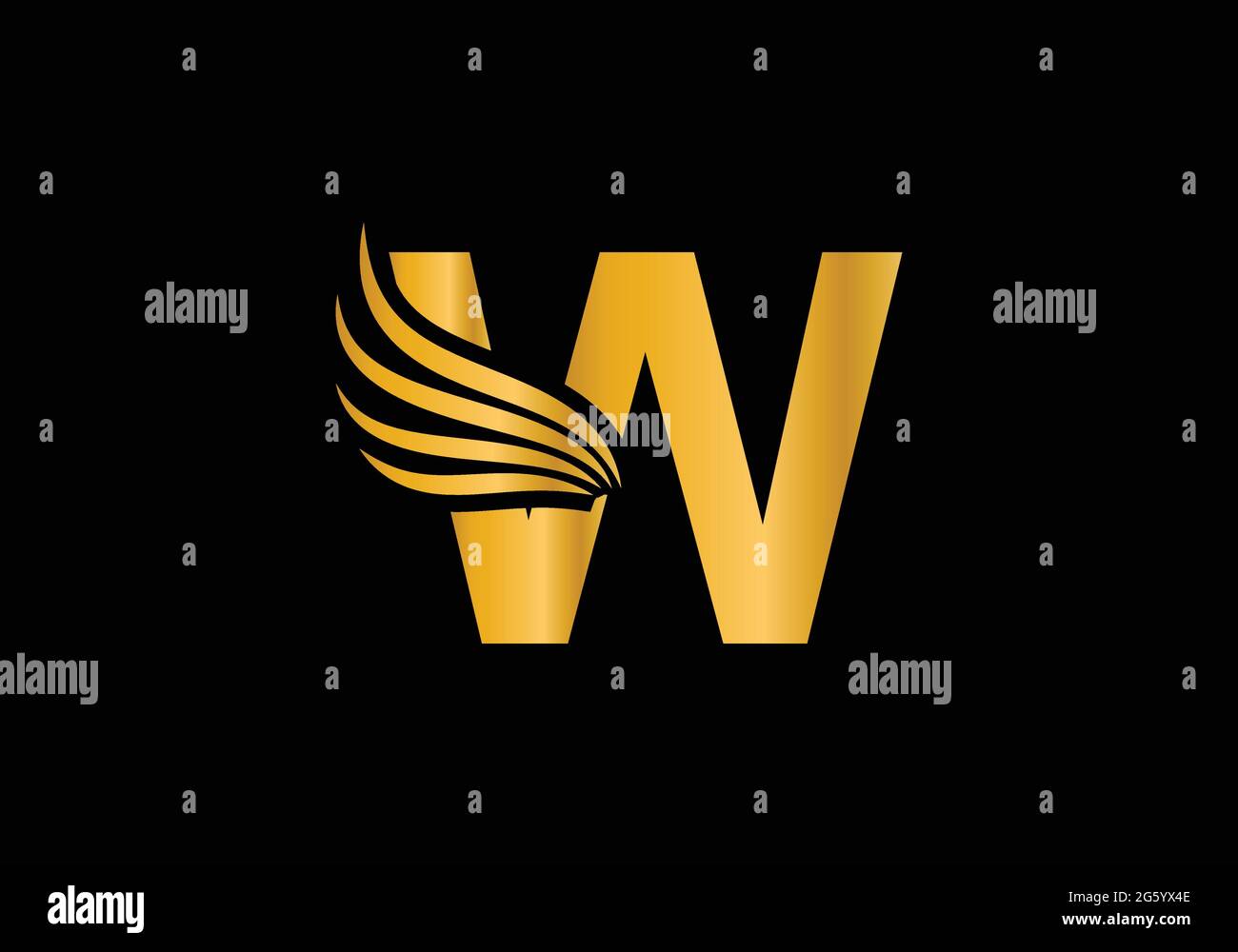 Logo originale W Letter con modello vettoriale Creative Modern Business Typography. Logo Falcon Illustrazione Vettoriale
