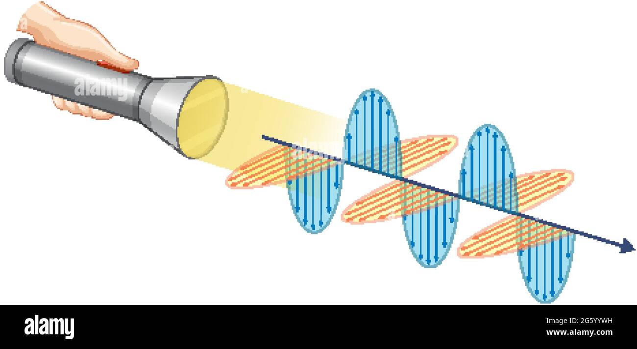 Diagramma che mostra l'illustrazione dell'onda elettromagnetica della luce Illustrazione Vettoriale