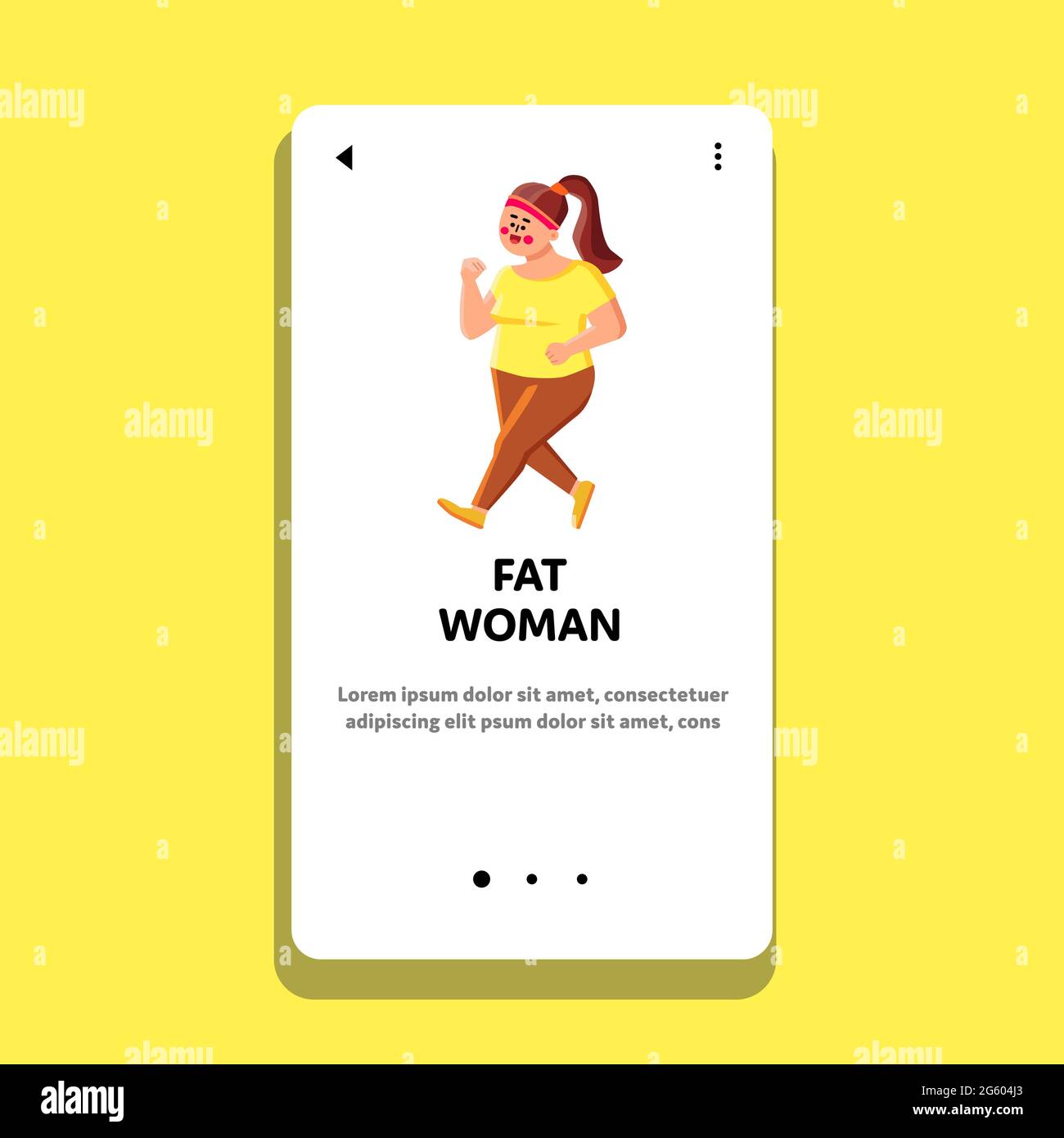 Fat Woman jogging Outdoor per perdere peso vettore Illustrazione Vettoriale