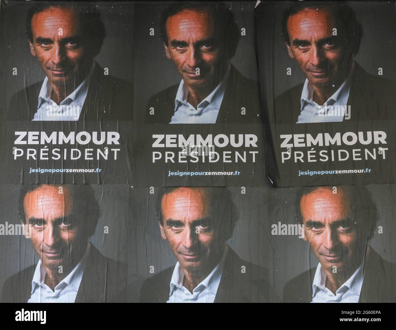 CAMPAGNA POSTER ZEMMOUR PRESIDENTE A PARIGI Foto Stock